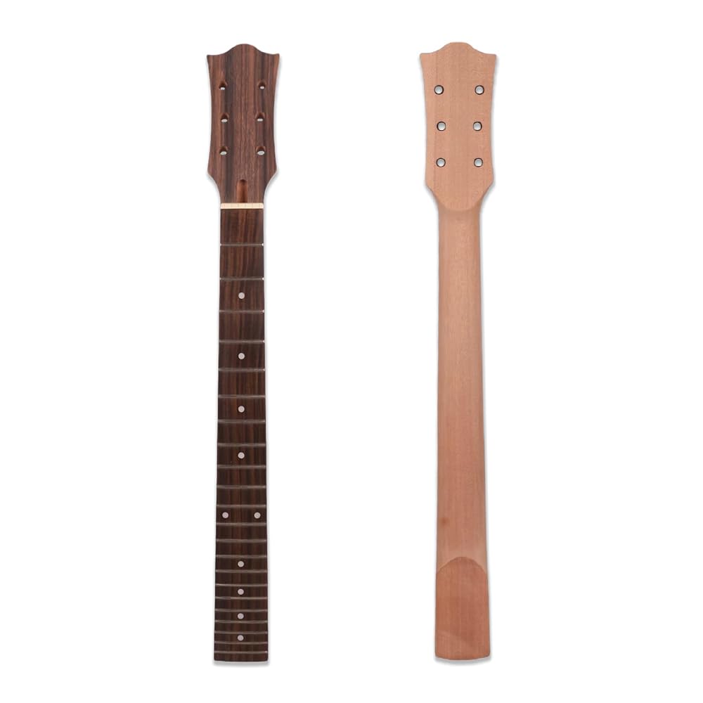 electric guitar neck unfinished 22 fret 24.75 inch Mahogany rosewood Fretboard Bolt LP electric guitar Dot inlay