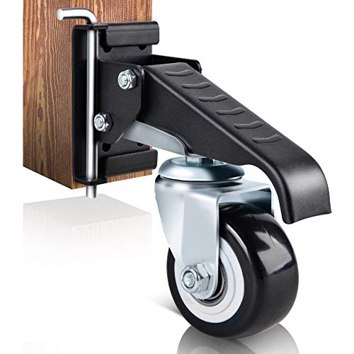 Spacecare ワークベンチキャスターキット 800ポンド 高耐久 格納式 ワークベンチ ステップダウン キャスターホイール 調節可能 ポリウレタン 丈夫なスチール構造 4個セット Caster Kit Quick Release Two Mounting Options 4 Pk Spwc005 Tanke Cl