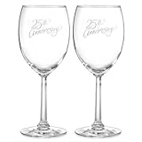 Hortense B. Hewitt Wedding Accessories 25th Anniversary Wine Glasses, Set of 2