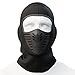 Cevillo Balaclava Face Mask | Windproof and Dustproof Ski Mask Hoodie Style | Skiing and Outdoor Sports | Polyester Cotton Headwear | Men and Women (Black)