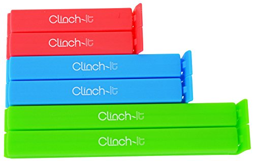 Clinch-It CI-10002 Clinch-It Bag Sealer Closure Clips - Keep Food Fresh, Set of 6