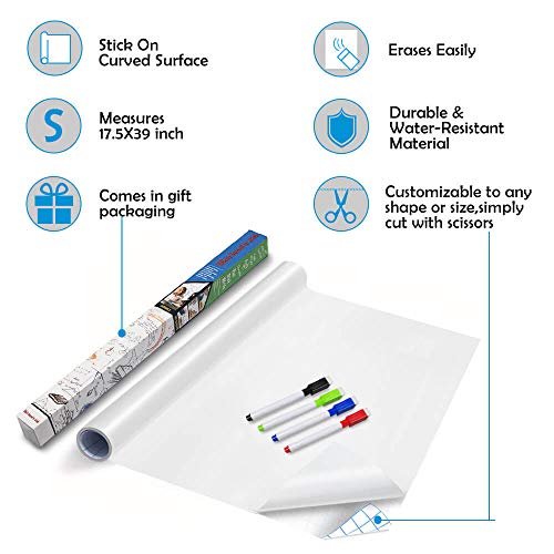 ZHIDIAN Whiteboard Wall Sticker, Dry Erase Sheet Wallpaper, Adhesive