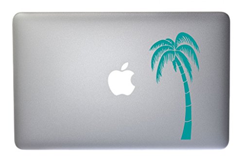 Lone Tropical Palm Tree Vinyl Decal for Macbook, Laptop or other device 5 Inch (turquoise)