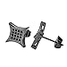 Bala Square Black Stud Earrings for Women / Men 9.5mm