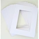 Pack of 25 11x14 WHITE Picture Mats Mattes with White Core Bevel Cut for 8x10 Photo + Backing + Bags