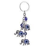 Afco Blue Evil Eye Key Chain Cute Elephant Dolphin Animal Pendant Car Handbag Keyring