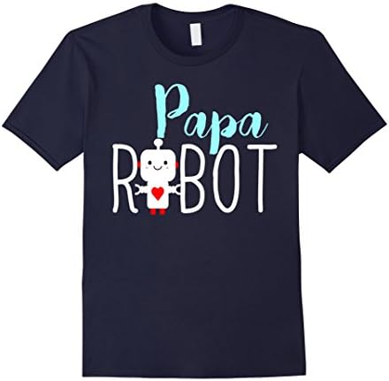Mens Papa Robot Family Couples Father's Day T-Shirt XL Navy