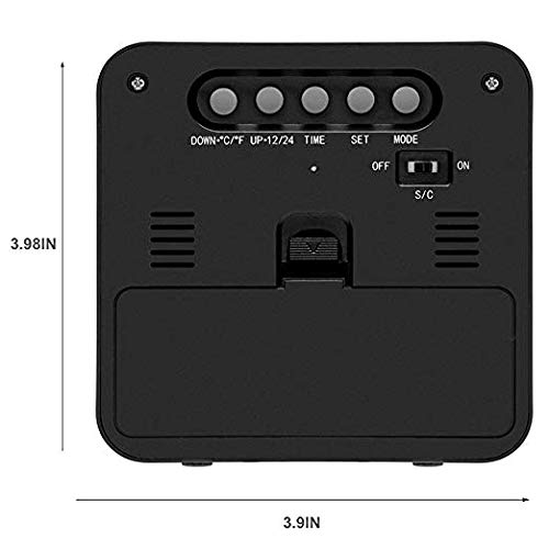 WorldSeng Alarm Clock,Kids Alarm Clock,Digital LCD Display Portable Modern Alarm Clock with Snooze Time Temperature, Calendar, Alarm Clock, Sound Sensor Smart Nightlight, Clocks for Bedrooms