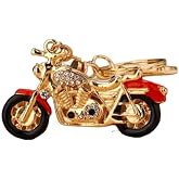 Taoxekoro Punk Style Harley Motorcycle Keychain - Vintage Metal Rivet Chain Key Ring,