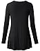 Timeson Casual Shirts for Women, Feminine V-Neck Long Sleeve Shirt Flowy A-Line Womens Workout Pleated Stretch Knit Basic Comfy Swing Tunic Tops Blouse Black XX-Large
