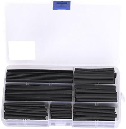 TAKSDAI 150pcs 2:1 Heat Shrink Tubing Tube Sleeving Wire Cable 8 Sizes 2-13mm Black
