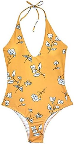 Yuyoky Girls Swinwear Printed Halter One Piece Swimsuit Siamese Beachwear