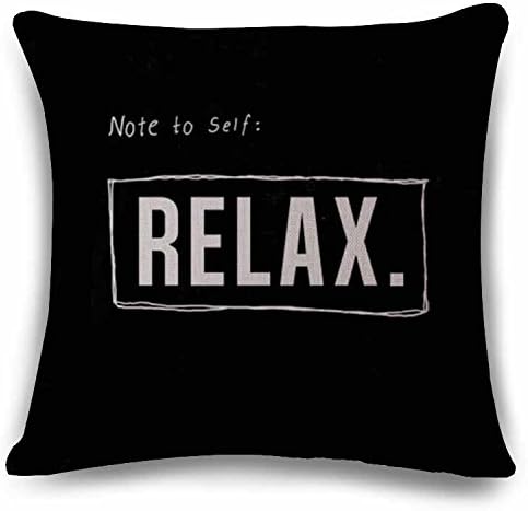 Quotes Relax Printed Cotton Linen Decorative Throw Pillow Case Sofa Home Decor Cushion Cover