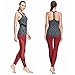 Chikool Workout Pants for Women High Waist Mesh Yoga Leggings Inner/Out Pocket Red