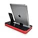 ipega Techno S 2 IN 1 CHARGER SPEAKER DUAL DOCK STATION FOR iPhone 7 7Plus, 6s, 6, 6 Plus, 5s, 5c, 5, 4s, 4 iPad Air/iPad Air2, iPad2,3,4, iPadmini & SMARTPHONES AND TABLETS, iPOD, GALAXY,(Red)