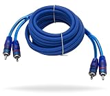 InstallGear 12ft Shielded 2 Male to 2 Male 2-Channel RCA Cable