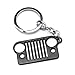 iJDMTOY (1) Matte Black Iconic Jeep Willys Front Bumper Grill Shape Key Chain Ring Keychain