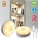 BASON LIGHTING Rechargeable Puck Lights, Wireless Closet Lights Motion Sensor, Automatic Warm White Night Lights for Kitchen, Cabinet, Wardrobe, Hallway, 3000K, 2-Pack.