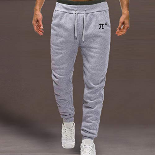 AgrinTol Mens Sports Pants, Men's Splicing Printed Overalls Casual Pocket Sport Work Casual Trouser Pants Gray - Thumbnail 6