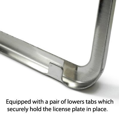 CarBeyondStore Slim Chrome Steel License Plate Frame with 2 Holes Made in USA - Thumbnail 4