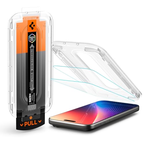 Spigen GLAStR EZ Fit PRO for iPhone 17 PRO Screen Protector | iPhone 17 | iPhone 16 PRO Premium Tempered Glass [Aluminum-Enhanced Durability] Impact resistance [2 PACK]