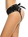 Avidlove Panties for Women Plus Size Lace Thongs Bow Cheeky Panty Black L