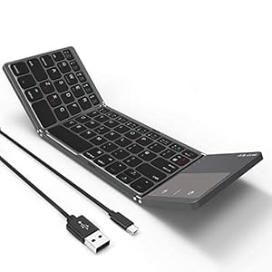 Folding-Bluetooth-Keyboard-Jelly-Comb-B003B-Rechargeable-USB-Wired-Bluetooth-Keyboard-Dual-Mode-UK-Layout-with-Touchpad-Dark-Gray-Upgraded-Version Folding Bluetooth Keyboard, Jelly Comb B003B Rechargeable USB Wired & Bluetooth Keyboard Dual Mode UK Layout with…