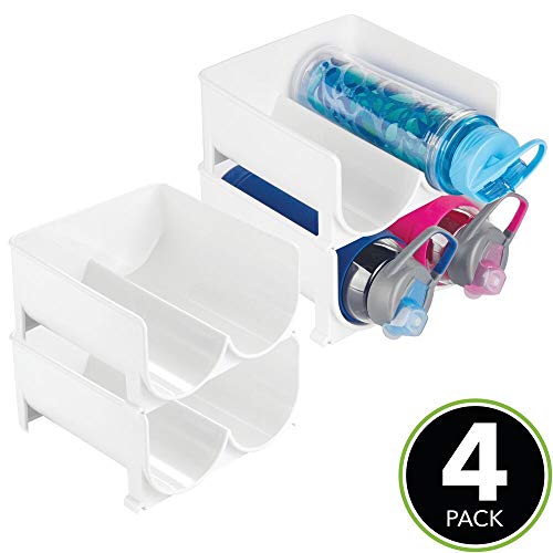 mDesign Plastic Freestanding Water Bottle Storage Organizer for Kitchen
