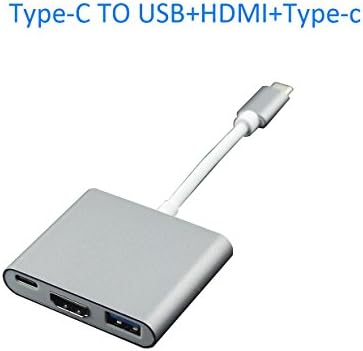 This Good Rate USB 3.1 Type-C To HDMI Adapter 4K+USB 3.0+USB-C Converter Cable Digital USB Charging Cable with Large Projection for Network Card,Card Reader, U Disk and Mouse