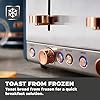 Tower T20051MNB Cavaletto 4-Slice Toaster with Defrost/Reheat, Stainless Steel, 1800 W, Midnight Blue and Rose Gold