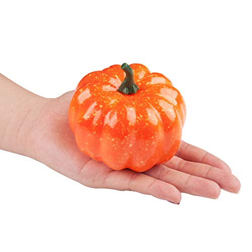 Toopify Artificial Pumpkins, 20PCS 3.15" Fake Pumpkins with 30PCS Lifelike Maple Leaves, Lifelike Simulation Pumpkins for Decorating Halloween Thanksgiving Wedding Centerpieces