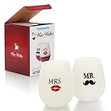 Unbreakable Silicone Stemless Wine Glass Set. Picnic, Pool Party & Camping Wine Glasses. Fun Wedding Gift - Bachelorette Party Tumbler For White & Red Wine, Cocktails, Beer, & Soda by Goodmanns