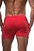 Jed North Men's Fitted Shorts Bodybuilding Workout Gym Running Tight Lifting Shorts,Crimson Red,Medium