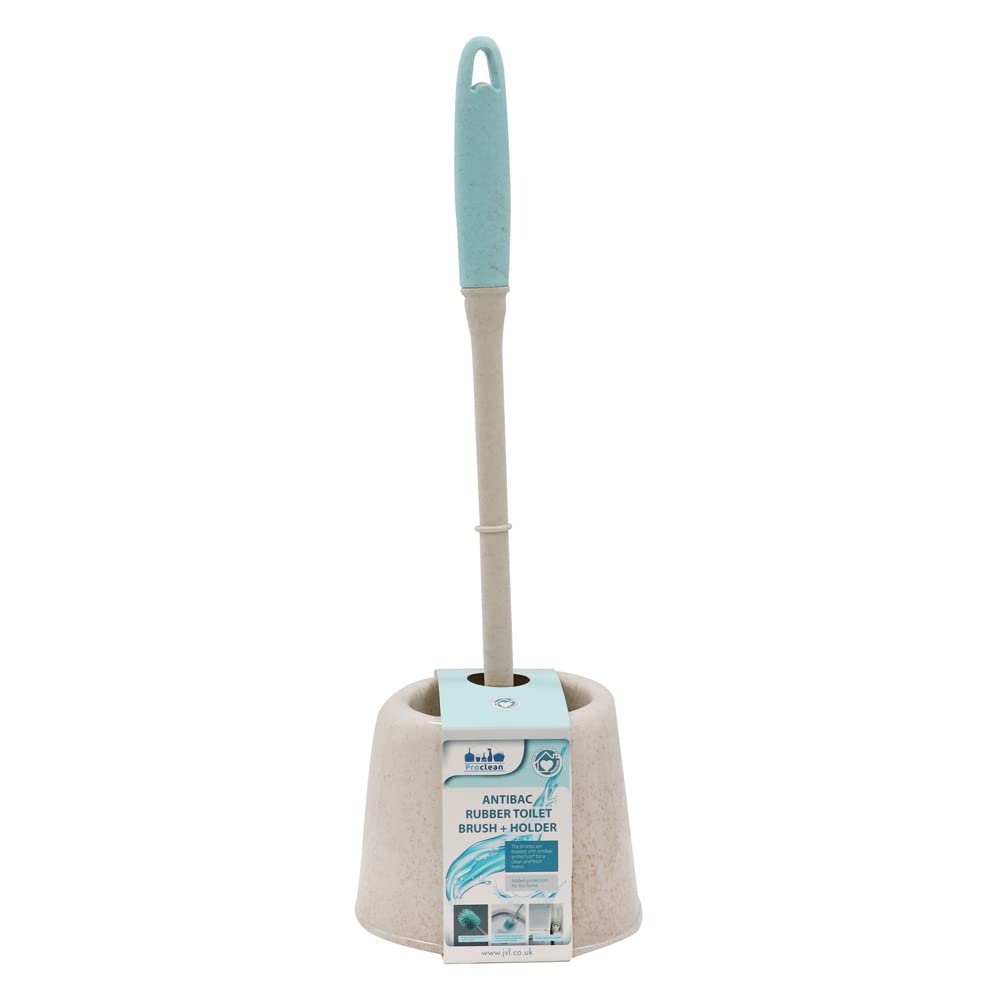 JVL Pro Clean Anti-Bac Rubber Toilet Brush and Holder