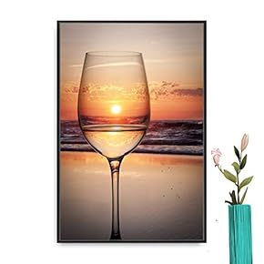 Framed Red Wine Home Artwork for Living Room Bedroom