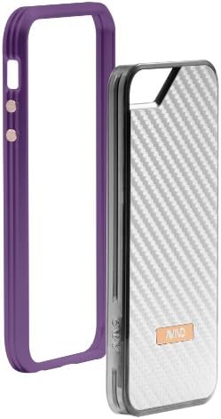 Avivo Rail Carbonate / Apple iPhone 5 & 5S Polycarbonate Rail Visor Case (Violet + White Texture Jacket)