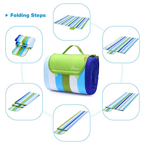 WolfWise Waterproof Picnic Blanket, Extra Large 79"x79" Sandproof