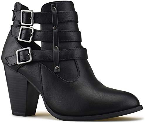 Premier Standard Women's Buckle Strap Block Heel Ankle Booties