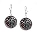 Game of Thrones Targaryen Earrings, khaleesi Necklace, Daenerys Jewelry, Geek Pendant, Geeky Girl Gift, Nerd Present, Nerdy Birthday Gifts