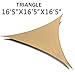 SUNNY GUARD Sun Shade Sail 16'x16'x16' Triangle Sand UV Block Sunshade for Backyard Yard Deck Patio Garden Outdoor Activities and Facility(We Make Custom Size)