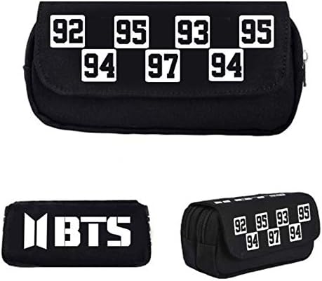 Hangyuan BTS Pencil Case Bangtan Boys Big Capacity Pencil Bag Pouch Student Office College Middle School High School Large Storage