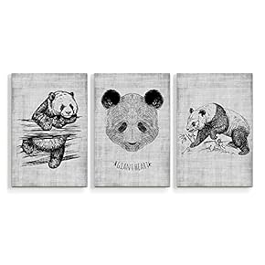 signwin 3 Piece Canvas Wall Art Creative Animals...