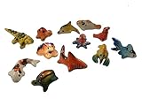 Koi Fish Miniatures Ceramic Figurines Animals Collection Painted Porcelain lot 12pc Decor fish tanks