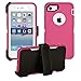 iPhone 7 / iPhone 8 Cover | 2-in-1 Screen Protector & Holster Case | Full Body Military Grade Edge-to-Edge Protection with carrying belt clip | Drop Proof Shockproof Dustproof | Pink / White