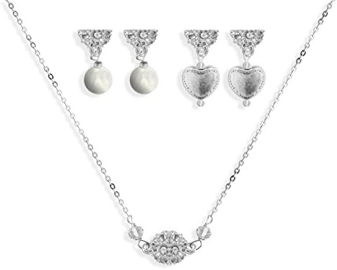 Charise Noel Magnetic Claspless Necklace (Necklace, Freshwater Pearl & Heart)