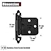 JQK 1/2 Inch Overlay Cabinet Door Hinges Black, 50 Pack 25 Pairs Flush Face Mount Cupboard Self-Closing Kitchen Cabinet Hinges, CH200-BK-P50