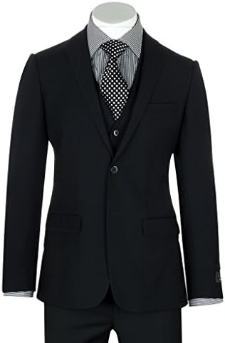 Tiglio Sienna Black Slim Fit Suit & Vest TIG1001