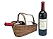 KOUBOO Wine Bottle Basket and Decanter in Rattan-Nito, Brown