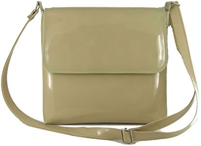 Loni Womens Cool Faux Patent Leather Cross-Body Shoulder Bag Handbag Medium Size