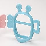 Mama’s TEM Wearable Baby Teething Toys with Teether Handle, Eco-Friendly Non-Toxic BPA Free Pure Silicone, Easy to Clean Infant Toys, Newborn Baby Gift (Blue)